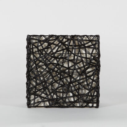 A Rectangle Rattan Weave Lamp