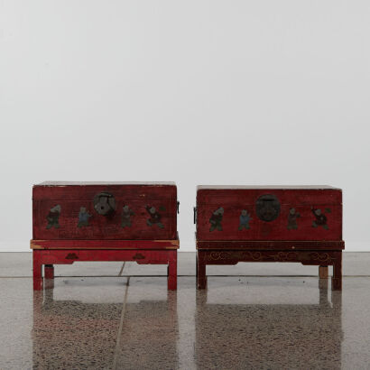 A Pair Of Chinese Bedside Cabinets