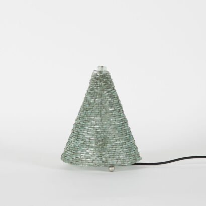 A Vintage French Glass Pyramid Lamp