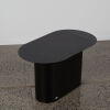 A Contemporary Oval Metal Coffee Table With A Column Base - 2