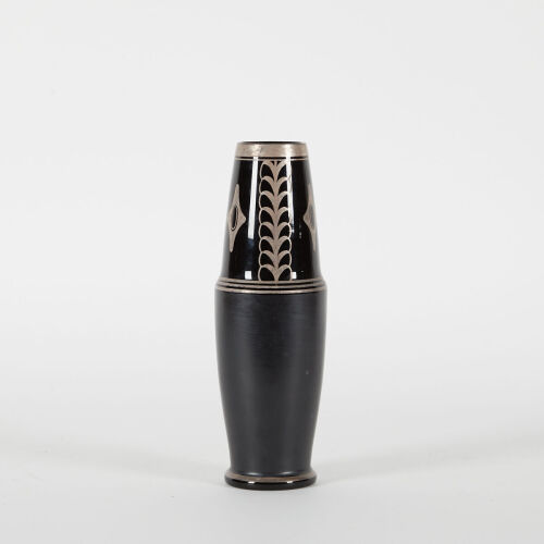 A Hand-Painted Art Glass Vase