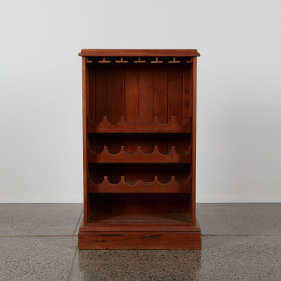 A Rustic Country Style Timber Wine Shelf