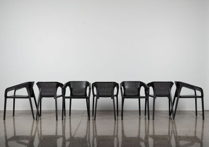 A Set Of Seven Out Door Chairs By Sklum