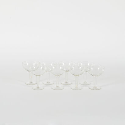 A Set Of Vintage Hollow Stemmed Champagne Glasses