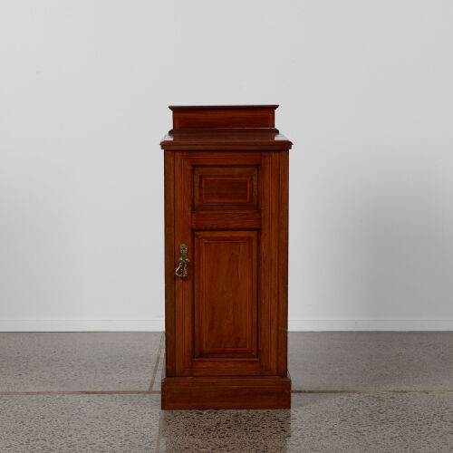 A Small Tall Antique Inlaid Timber Cabinet