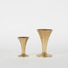 A set Of Two Brass Pillar Candle Sticks
