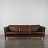 A Mid Century Danish Brown Leather Three Seater Sofa