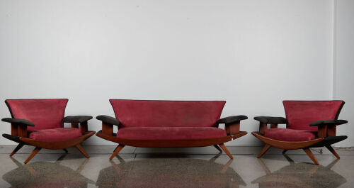 A Mid-Century Banana Lounge Suite by McKenzie & Willis