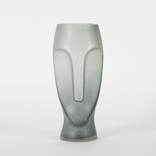 A Fantastic Frosted Glass Head Vase