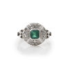 Emerald and Diamond Cluster ring in 18ct White Gold