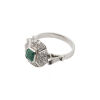 Emerald and Diamond Cluster ring in 18ct White Gold - 2