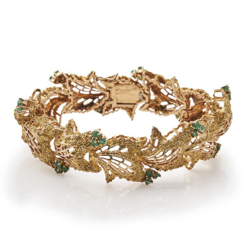 18ct Yellow Gold, Foliage Design Bracelet