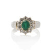 18ct White Gold Emerald and Diamond Ring