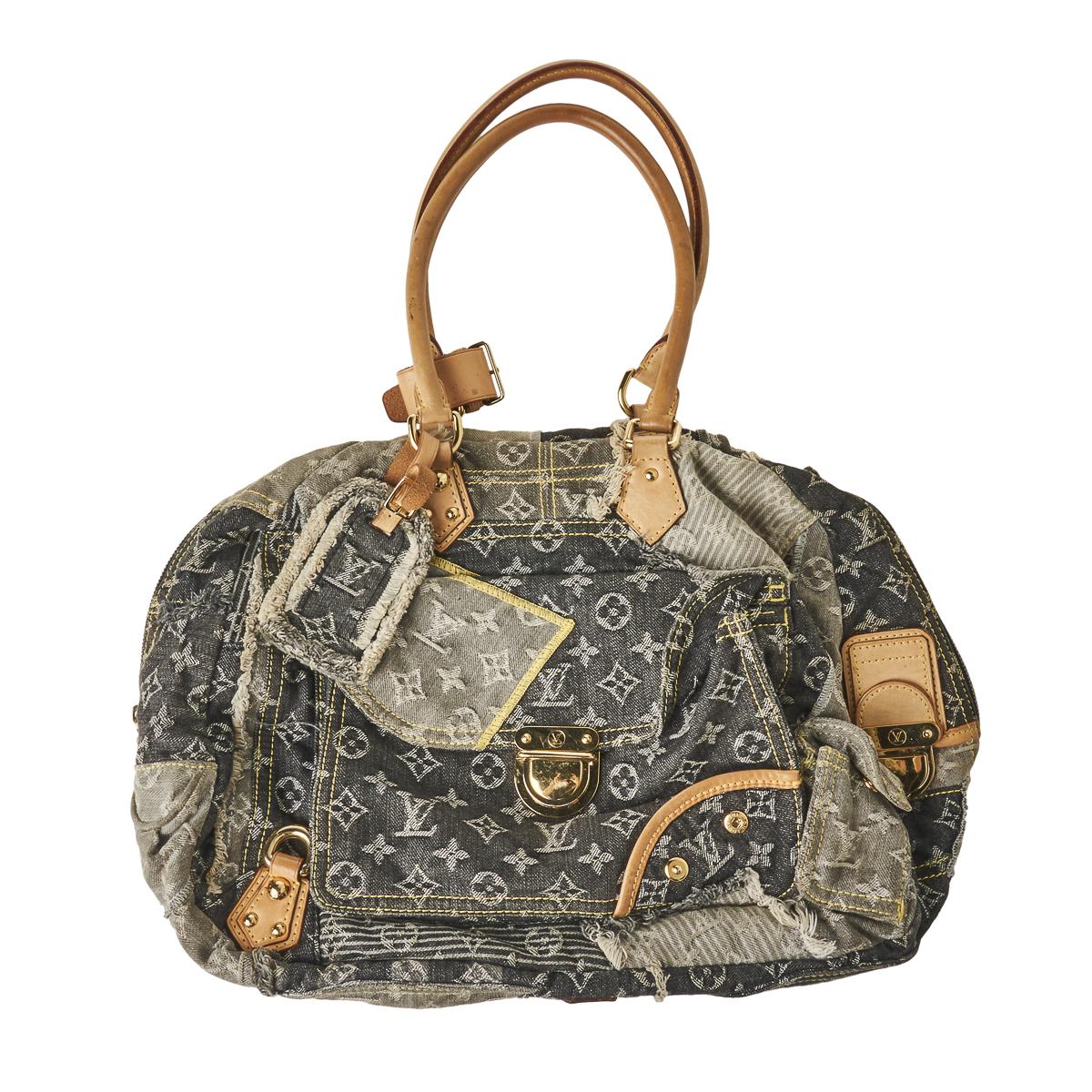 Louis Vuitton Grey Denim Patchwork Bowly Bag