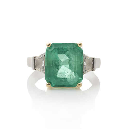 18ct and Platinum Emerald & Diamond Ring