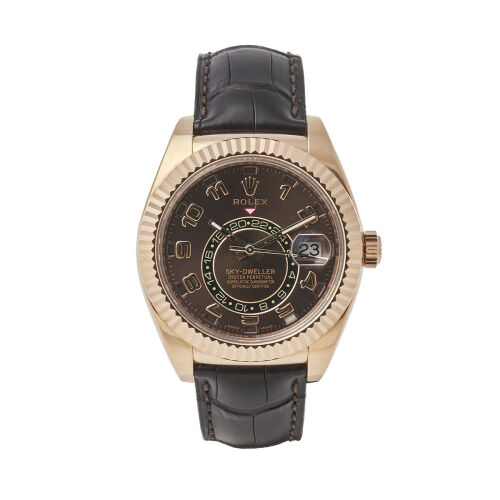 18ct Rose Gold, 42mm Rolex Sky Dweller Wristwatch