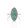 Modern Marquise Emerald Cluster Ring in Platinum