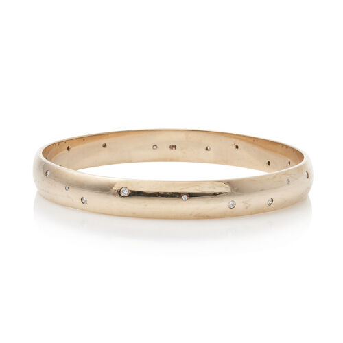 9ct Yellow Gold Diamond Bangle