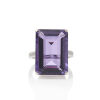 An Impressive 25 carat Emerald Cut Amethyst and Diamond ring