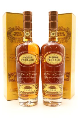 (2) Pierre Ferrand 1er Cru de Cognac Ambre Grande Champagne Cognac, 40% ABV