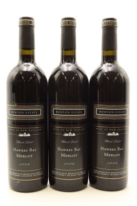 (3) 2009 Morton Estate Black Label Merlot, Hawke's Bay