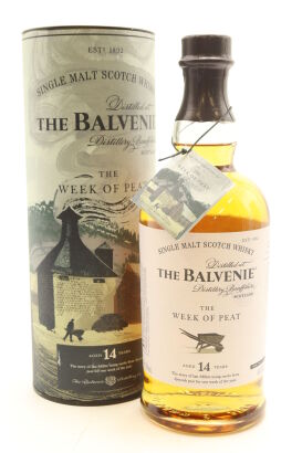(1) The Balvenie, The Week of Peat, 14 Years Old, Single Malt Scotch Whisky, 48.3% ABV