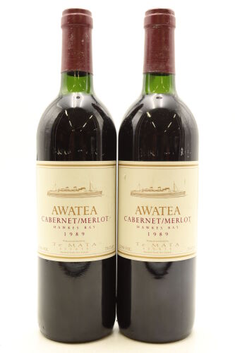(2) 1989 Te Mata Estate Awatea Cabernets Merlot, Hawke's Bay
