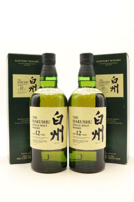 (2) The Hakushu 12 Year Old Single Malt Whisky, 43% ABV, 700ml (Old Edition)