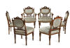 A French Louis XVI Style Walnut and Giltwood Seven-Piece Salon Suite - 2