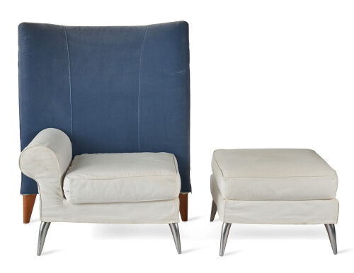A Philippe Starck Royalton Lounge Chair and Ottoman