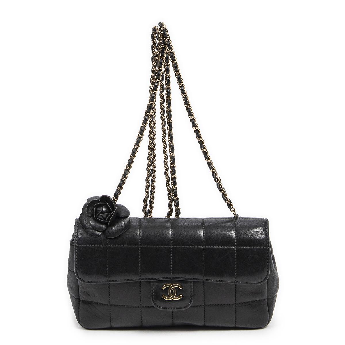Chanel Mini Chocolate Bar Camellia Flap Bag