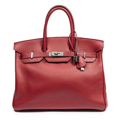 Herm&egrave;s Rouge Clemence Birkin 35 Bag