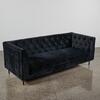 A Black Velour Button Back Couch - 2