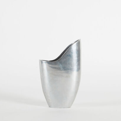 A Vintage Aluminium Cast Vase By Anna Everlund