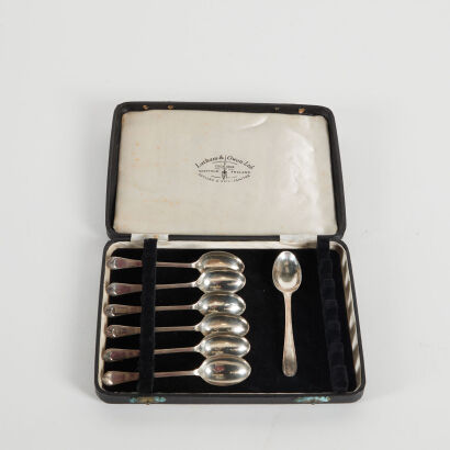A Harlequin Set of Seven Sterling Silver Teaspoons