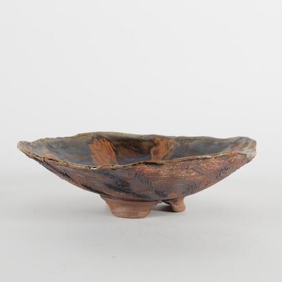 A Run Glazed Koru Potteries Bowl
