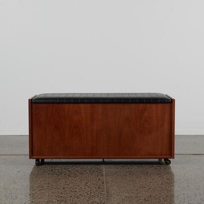 A Mid Century Vinyl Topped Blanket Box