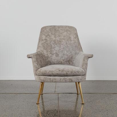 A Grey Velvet Occasional Chair