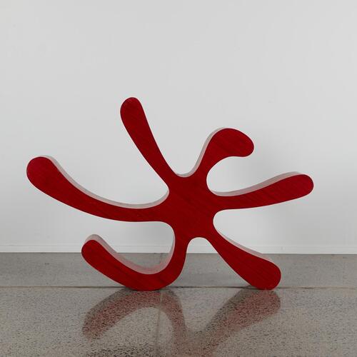 A Red Organic Freeform Wall Sculpture
