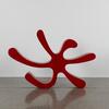 A Red Organic Freeform Wall Sculpture