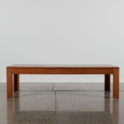 An Oak Parquet And Brass Coffee Table