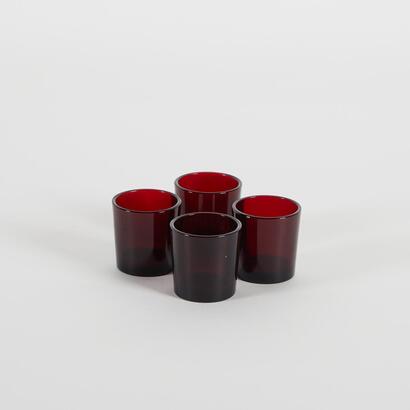 A Set Of Four Ruby Red Tipple Glasses