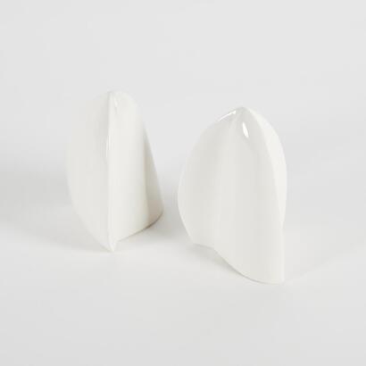A Pair Of White Ceramic Decorative Forms