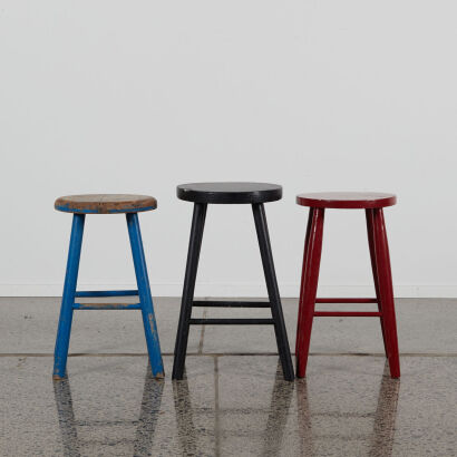 A Trio Of Painted Stools