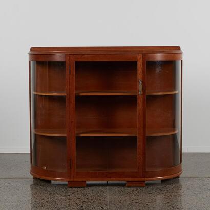 An Art Deco Oak Display Cabinet