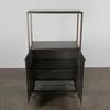 An Industrial Metal Cabinet With Glass Shelving - 2