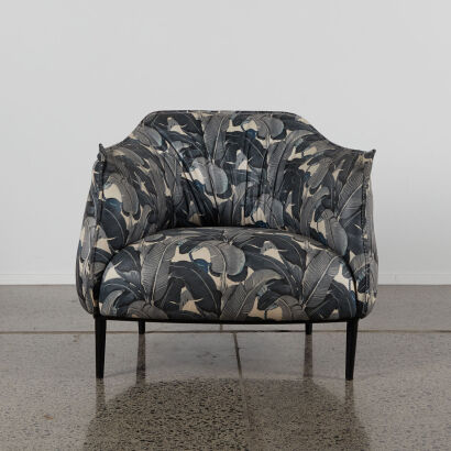 A Relax Tub Chair In Grey Banana Leaf Fabric