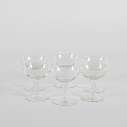 A Set Of Six Vintage Champagne Glasses