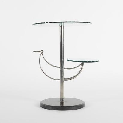 A Vintage Etched Glass Side Table