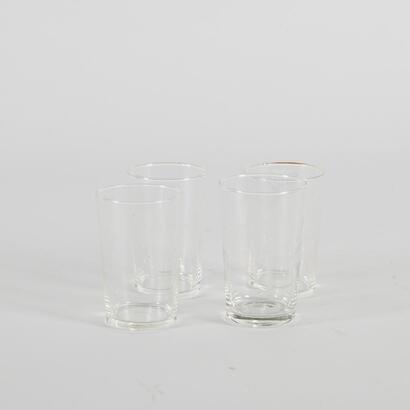 A Set Of Four Vintage Bamboo Etched Glasses